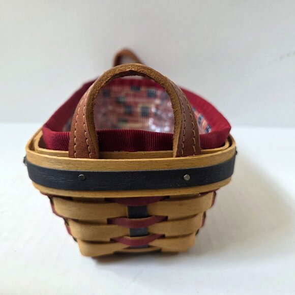 Longaberger Proudly American Cracker Basket Old Glory Liner Protector Set NWOT - Picture 6 of 7